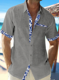 Chemise en lin à manches courtes pour homme - Collection Printemps Été 2024 - Livraison offerte