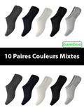 10 paires de socquettes en fibre de bambou pour homme et femme - Livraison offerte