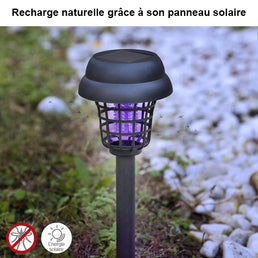 Lampe de jardin solaire anti-moustique avec lumière UV - Livraison Offerte