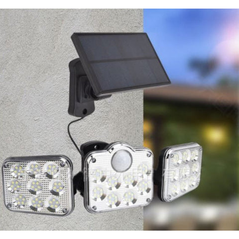 Lampe solaire rotative à 3 panneaux - Livraison offerte