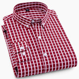 Chemise à carreaux et rayures pour homme à manches longues Oxford - Livraison offerte