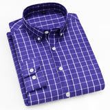 Chemise à carreaux et rayures pour homme à manches longues Oxford - Livraison offerte