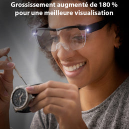 Lunette loupe avec double lumière LED Glassoint - Livraison Offerte